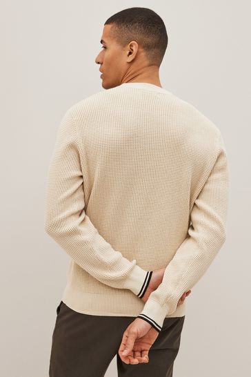 Fred perry waffle knit jumper hot sale