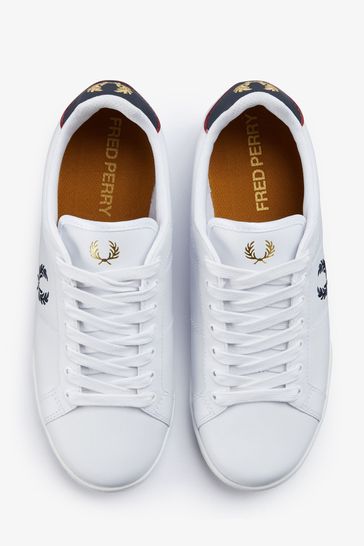 Fred Perry White B722 Leather Trainers
