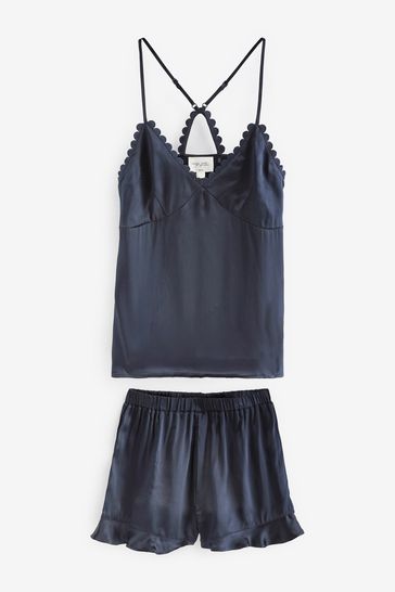 Navy satin cami clearance