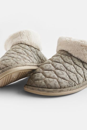 Buy Green Quilted Boot Slippers from Next Luxembourg
