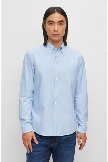 BOSS Blue Regular Fit Buttondown Oxford Long Sleeve Shirt
