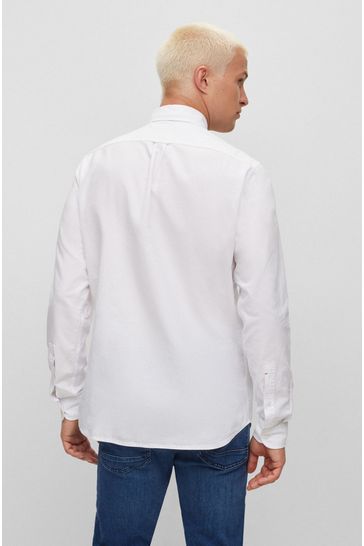 Buy BOSS White Regular Fit Buttondown Oxford Long Sleeve Shirt from Next Bahrain