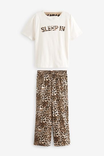 Leopard print cotton pyjamas discount