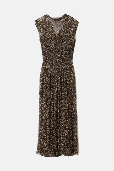 Jigsaw leopard print ruffle dress top