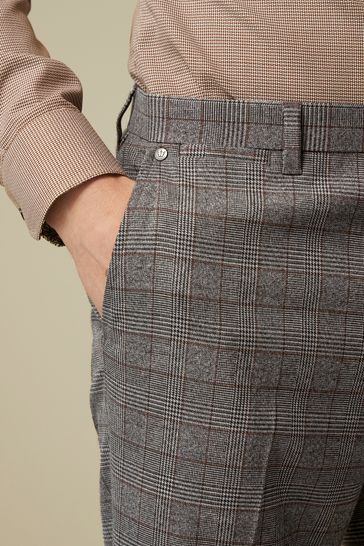 Buy Charcoal Grey Slim Trimmed Check Trousers from Next Australia