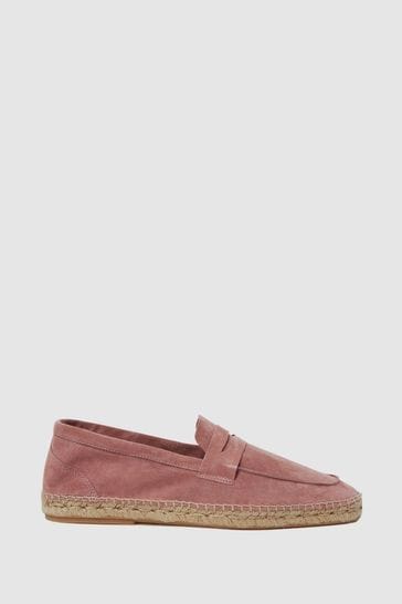 Reiss Pink Espadrille Suede Summer Shoes