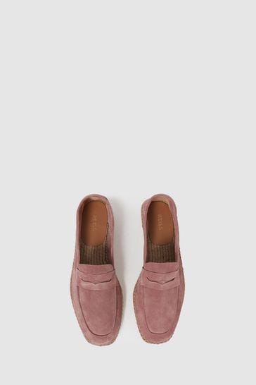 Buy Reiss Pink Espadrille Suede Summer Shoes from Next Sweden