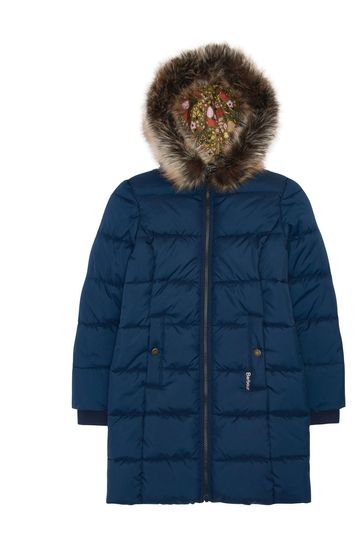 Ladies barbour jacket hot sale with fur hood