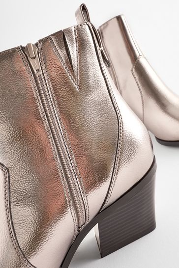 Zara silver ankle top boots