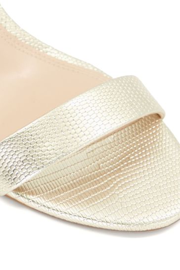 Dune London Gold Morra 2 Part Heeled Sandals