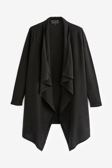 Black waterfall cardigan next clearance