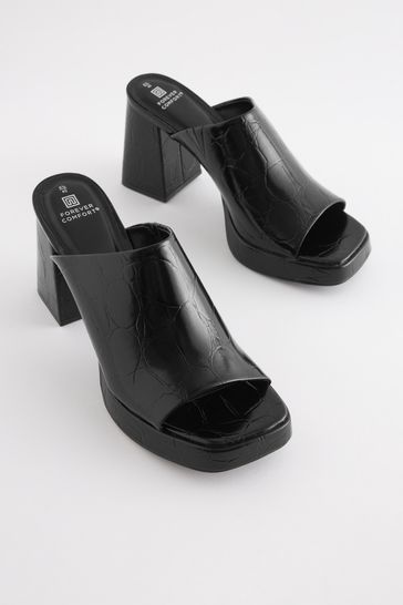 Platform mules new arrivals black