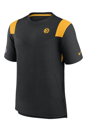 Nike Black NFL Fanatics Pittsburgh Steelers Sideline Dri-FIT Player Short Sleeves Top