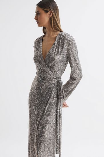 Halston on sale silver dress