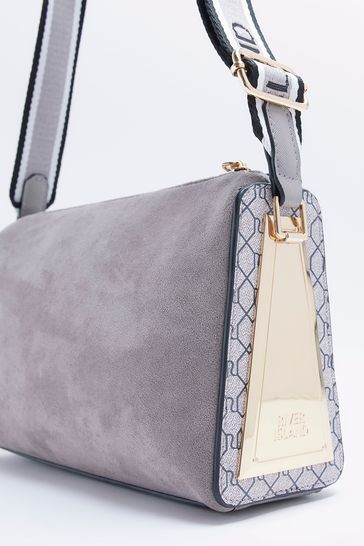 River island grey deals tab side slouch bag