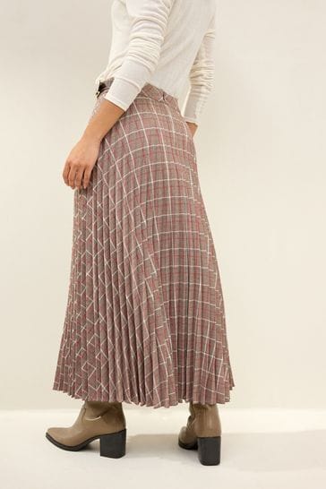 Midi skirt store in check