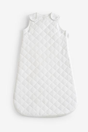 White Quilted 2.5 Tog Baby 100% Cotton Sleep Bag