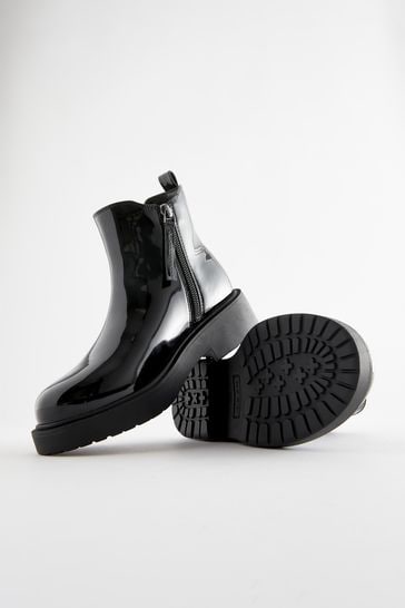 Chunky patent chelsea boots online