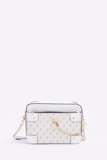 Buy River Island White Padlock Chain Boxy Bag from Next Netherlands