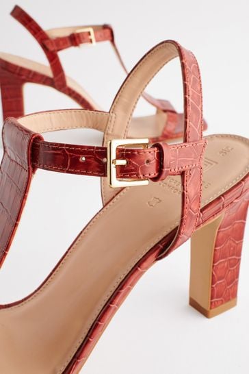 Red t bar sandals clearance
