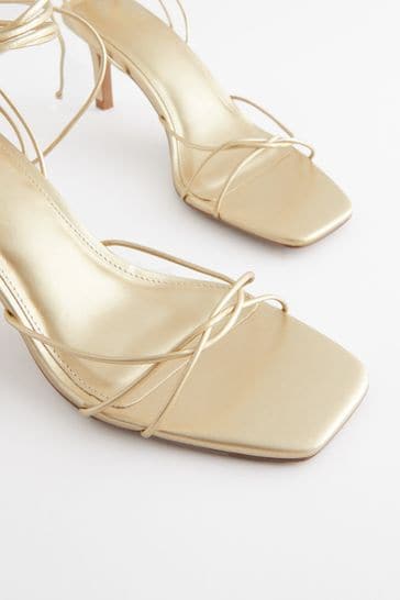 Zara gold lace up sandals cheap