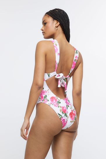 White bandeau swimsuit on sale