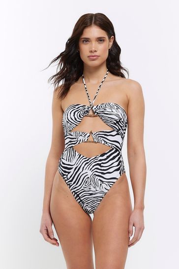 River island outlet white swimsuit