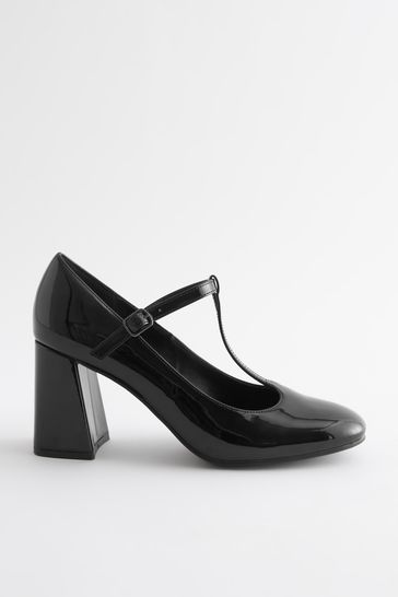 T bar block heel outlet