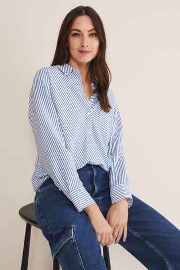 Phase Eight White Bernice Stripe Shirt