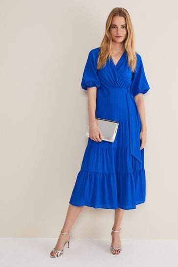 Phase Eight Blue Morven Wrap Dress