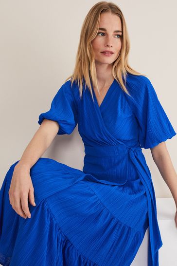 Phase eight blue wrap dress discount