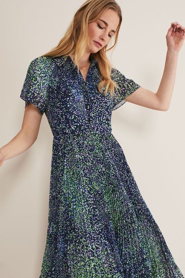 Ditsy blossom pleated dress top