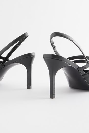 Black strappy slingback heels top