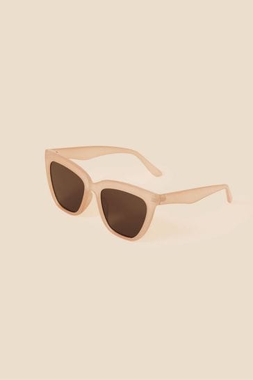 Buy Accessorize Nude Chunky Cat Eye Sunglasses from Next Luxembourg