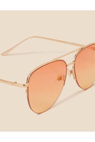 Half frame sale aviator sunglasses