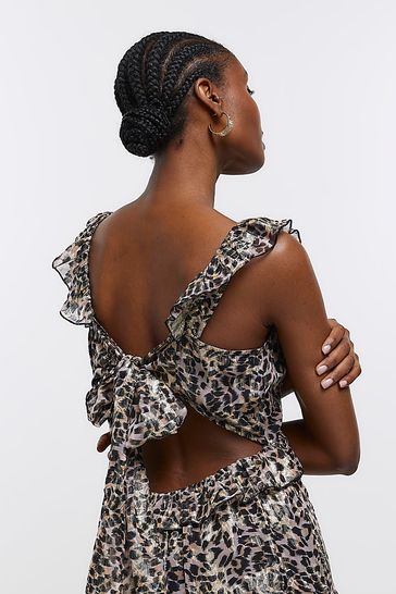 River island animal print top maxi dress