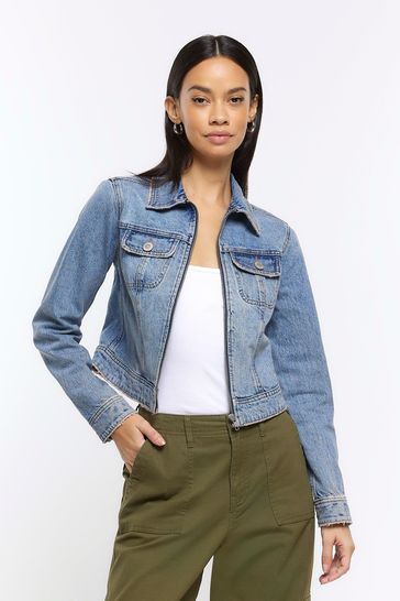 River island ladies denim jacket online