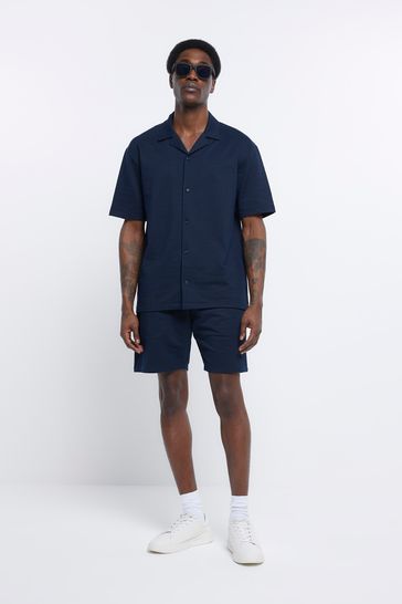 Blue seersucker shorts hot sale