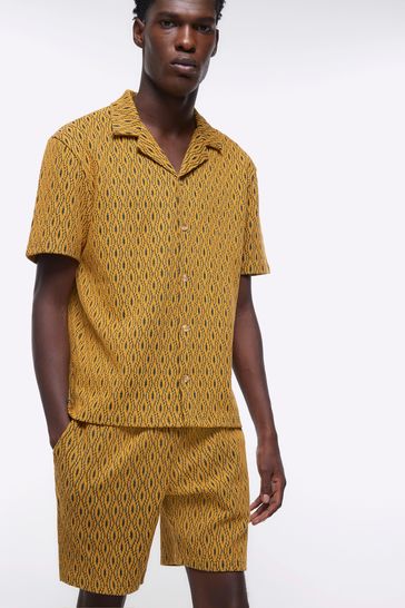 River island yellow shorts sales