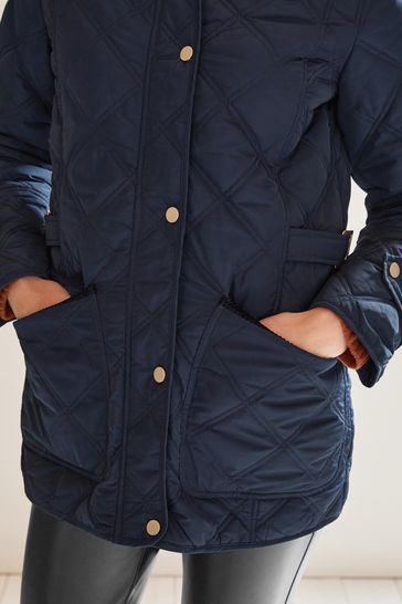 Next navy quilted jacket discount