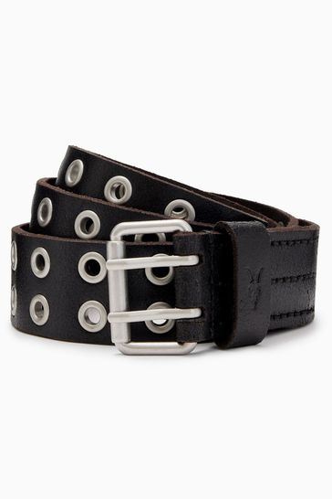 AllSaints Black Sturge Distress Belt