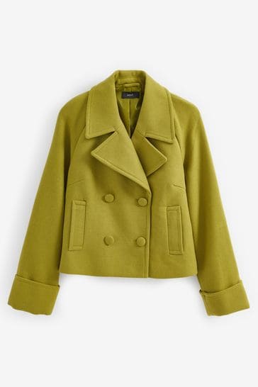 Buy Mustard Yellow Short Double Breasted Coat from Next Luxembourg