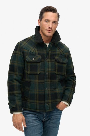 Superdry Green Merchant Wool Chore Coat