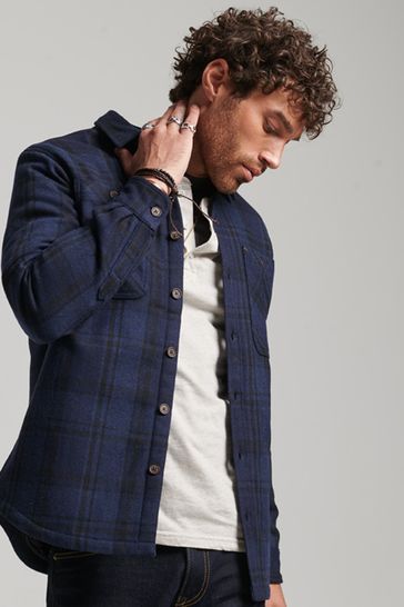 Superdry Blue Merchant Quilted Overshirt