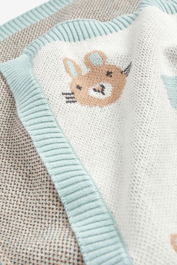 Buy Baby 100 Cotton Knitted Blanket from the Laura Ashley online shop