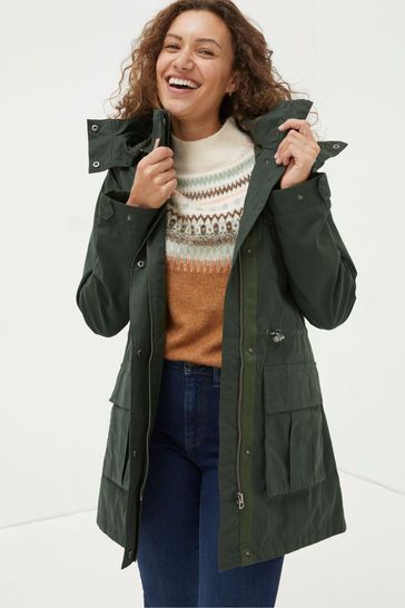 FatFace Green Tiegan Waterproof Coat