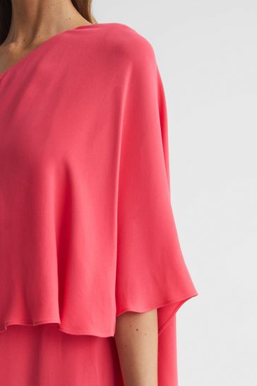 Coral shop cape dress