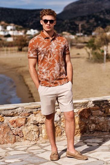 Floral polo sales shirt outfit