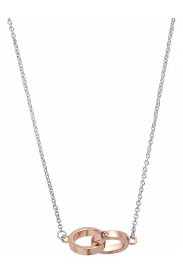Olivia burton silver sales interlink necklace