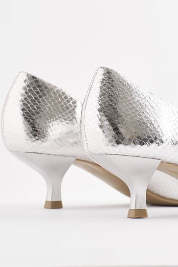 Buy Silver Extra Wide Fit Forever Comfort Kitten Heel Court Shoes from Next Netherlands